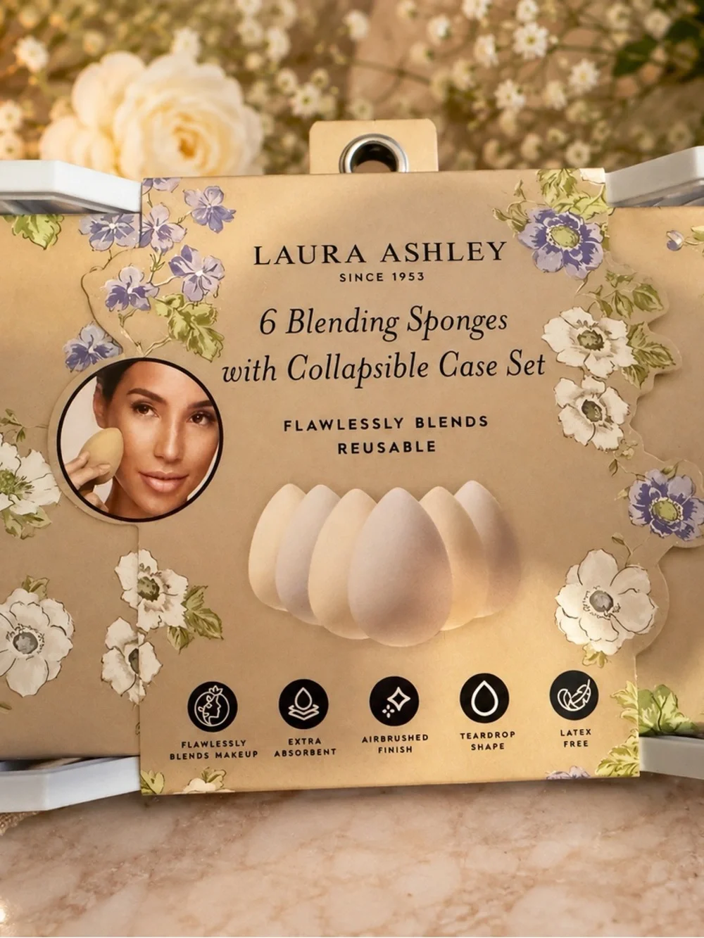 Blending Sponges by Laura Ashley Beige Makeup Sp - 6 Pack
